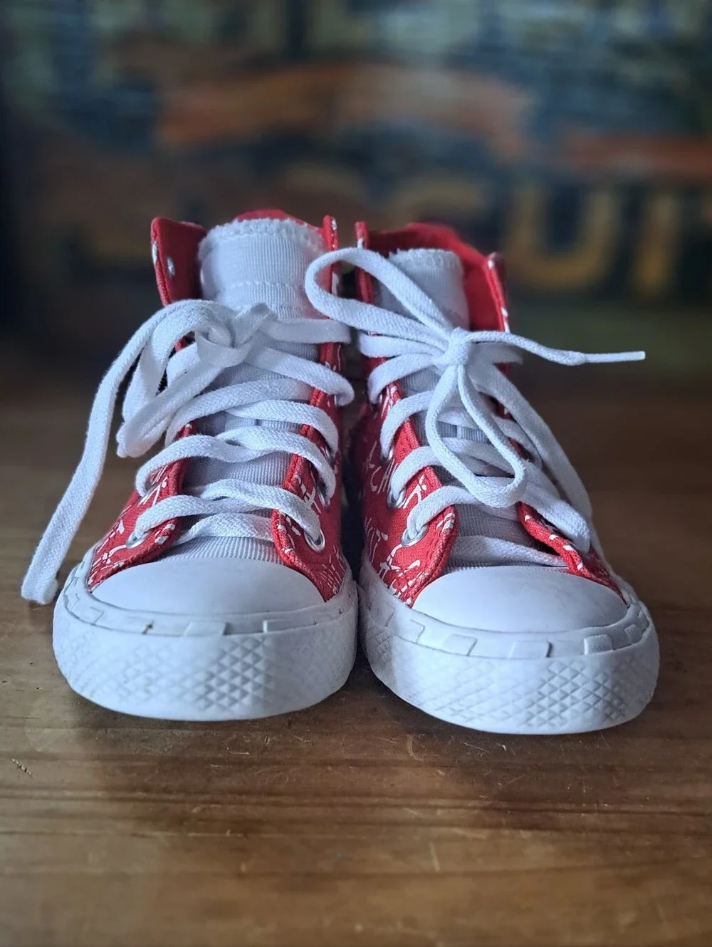 Converse UNT1TL3D Sneakers Kids Size 12 Red Canvas Not a Chuck Graphic A05338F